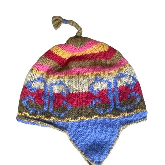 Bolder World Women's Wool Made in Nepal Winter Ski Hat Beanie Ear Flaps Tassels - Picture 4 of 6